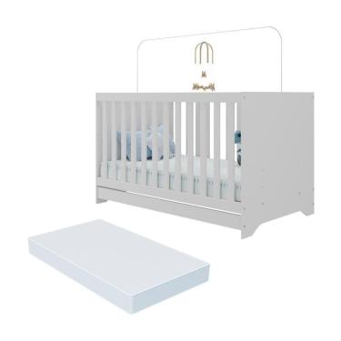 Imagem de Berço Americano 3 Em 1 Com Colchão Incluso Multimóveis Mp0527pa Branco