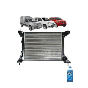 Imagem de Kit Radiador Novo Uno/Pálio Evo 10> Mobi 16> com Aditivo Visconde RV Cool Azul