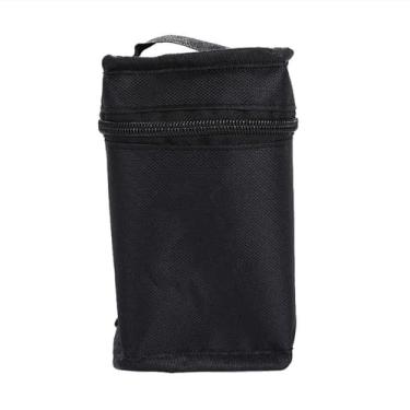 Imagem de Organizador de canetas marcadoras, preto, portátil, dobrável, artística, bolsa de armazenamento, bolsa portátil com zíper (para 24 peças)