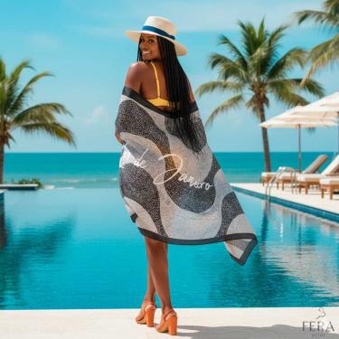 Imagem de Canga/Pareô Praia e Piscina Rio Calçadão 1,00x1,50m - Fera Print