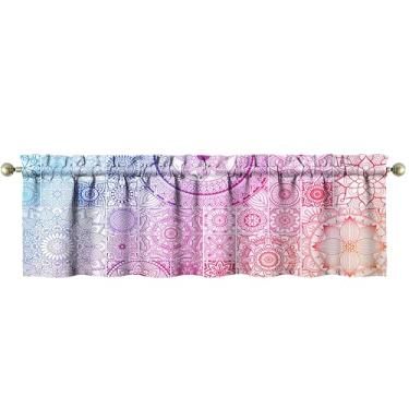 Imagem de mvhsuoem 1 peça de cortinas de cozinha boêmia para janelas de cozinha, cortinas de arte de fazenda, decoração sobre a pia, 46 x 137 cm