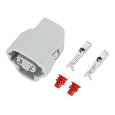 Imagem de Partuto Plugue conector impermeável solenoide VVT de 2 pinos No.153300T010 - Conector terminal de fio fêmea de carro - para Toyota RAV4 plástico cinza - 1 conjunto