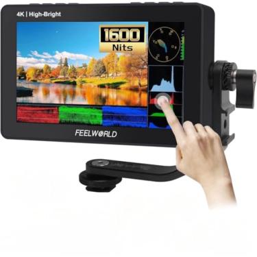 Imagem de FEELWORLD Câmera F5 Pro x DSLR Monitor de campo de alta luminosidade 1600 Nit tela sensível ao toque 5,5 polegadas 4K HDMI 1920 * 1080 LUT 5V Tipo-c Fonte de alimentação, auxílio de foco de pico de