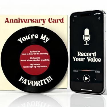 Imagem de Stofinity Cartão de aniversário com mensagem de voz, cartão de aniversário de gravação com página online privada para áudio e fotos para namorado, cartão de amor exclusivo para namorada, cartão