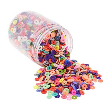 Imagem de Mandala Crafts Kit de contas de argila de polímero multicoloridas de 8 mm para pulseiras da amizade - 1500 contas heishi multicoloridas para fazer joias, espaçadores redondos - contas planas para