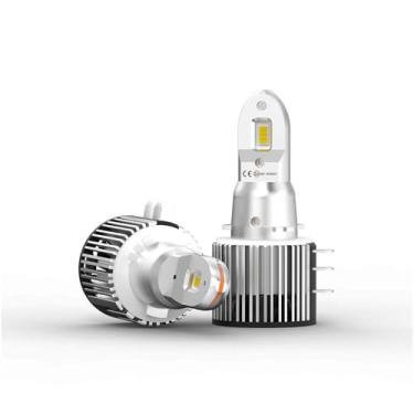 Imagem de Lâmpadas de Farol LED H15 Branco 5500K - Atualização de Farol com 400% Mais Brilho - Vantagem da Lâmpada: Alto e Luz de Circulação Diurna - Lâmpadas de 12v 55w Pacote com 2 Unidades