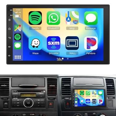 Imagem de Rádio de tela de 7 polegadas para Nissan Versa 2007 2008 2009 2010 2011 2012 com CarPlay Android Auto, tela sensível ao toque de rádio de carro para Nissan Versa GPS Bluetooth, WiFi, SWC, FM