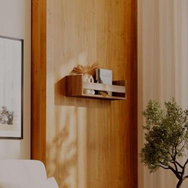 Imagem de Prateleira Porta Objeto Freijó 70 x 12cm Suporte Invisivel