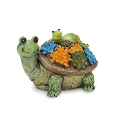 Imagem de Cinzeiro com tampa, cinzeiro de sapo de tartaruga, cinzeiros de cigarros para fumar ao ar livre, cinzeiro feito à mão de resina fresca à prova de vento como decoração de casa para pátio, hotel, bar