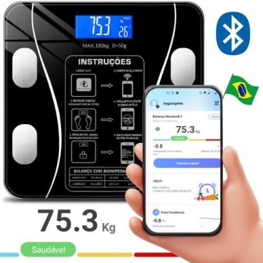 Imagem de Balança Bioimpedância Digital Corporal Aplicativo Bluetooth mbfit 180k