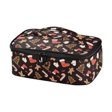 Imagem de Bolachas de gengibre de Natal fofas lancheira feminina caixa térmica portátil, lancheira