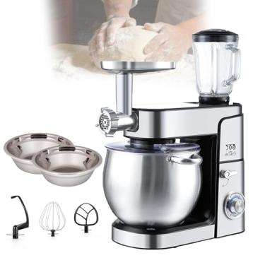 Imagem de Batedeira Vertical Profissional,Multifuncional Para Massas,TambéM Serve Para Fazer Sucos E Moer Carne,6velocidades,Corpo Em AçO InoxidáVel,Para Restaurantes,ResidêNcias,Lanchonetes