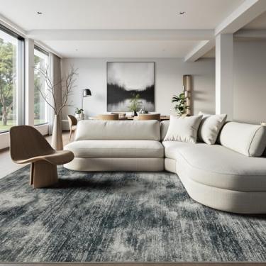 Imagem de Joydeco Tapetes de área de 15 x 23 cm para sala de estar, tapete antiderrapante lavável à máquina, tapetes com estampa de pilha baixa para quarto, sala de jantar, escritório em casa, adequado para