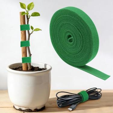 Imagem de Fita de fixação reutilizável, rolo de 98 polegadas para gerenciamento de cabos, organizador de fios, suporte de plantas, uso doméstico e jardim