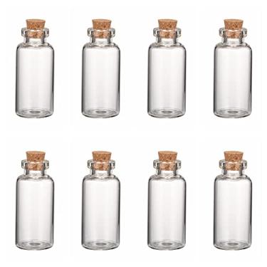 Imagem de Frasco de vidro de 10 peças com rolha de cortiça, recipiente de armazenamento transparente de 7 ml para projetos de artesanato faça você mesmo, decoração de suprimentos de festa e lembrancinhas de
