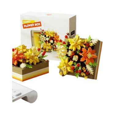 Imagem de Blocos De Montar Caixa De Flores DIY Decoração De Mesa 5 Tipos Brinque
