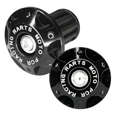 Imagem de JYIS 2 peças de plugues de barra de motocicleta, tampas de extremidade de guidão de liga de alumínio, guidão antiqueda à prova de choque para motocicletas, scooters, motocicletas off-road e Kawasaki