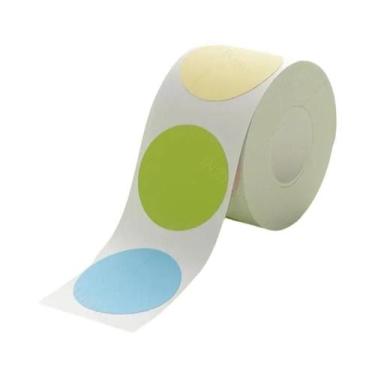 Imagem de Papel Adesivo Térmico Impermeável Para Impressão De Etiquetas Redondas