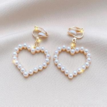 Imagem de 1 par de brincos de pressão para mulheres, leves, falsos para festa de casamento, formatura, joias, brincos, 4cm, Acrílico, Sem pedra preciosa