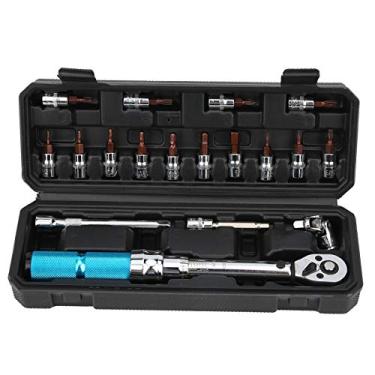 Imagem de Kit de reparo de bicicletas Chave de torção ajustável Equipamento de oficina manual com escala de gravação a 2 20N.m para manutenção e reparo de bicicletas Inclui chaves de fenda