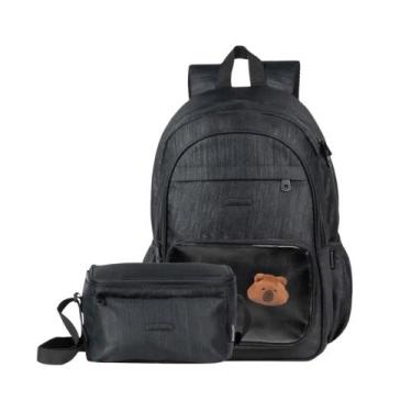 Imagem de Kit Mochila Escolar Feminina + Lancheira Térmica BG Charms Preta - Bag