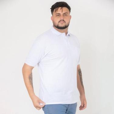 Imagem de Camisa Gola Polo Com Bolso Masculina Tecido Premium - RIDENS, Branco, 
