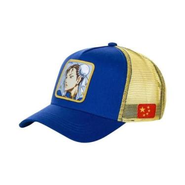 Imagem de Boné De Beisebol Ajustável Com Rede Estilo Street Fighter, Bordado Com