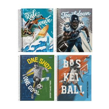 Imagem de Caderno Escolar Capa Dura 10 Matéria Sport In Action Jandaia