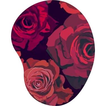 Imagem de Mouse Pad Ergonômico Gota Rosas Vermelhas Sombreadas
