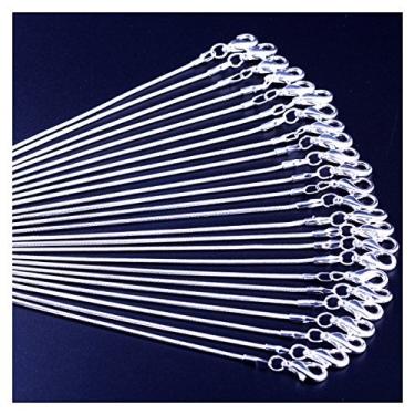 Imagem de Colar de corrente de cobra branco brilhante 24 peças banhado a prata 925 1,2 mm DIY brilhante com fechos de lagosta para fabricação de joias, Shining White Brightening, 16 inch, 24