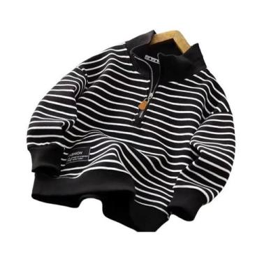 Imagem de Moletom Listrado Para Meninos E Meninas, Conjunto Esportivo Casual De 