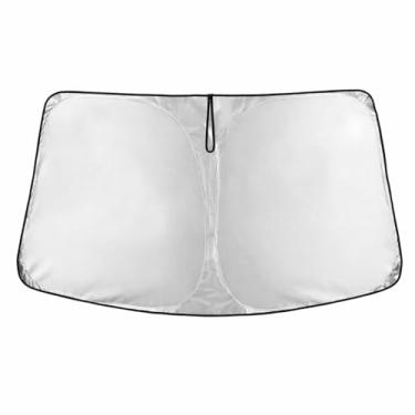 Imagem de EcoNour Para-brisas para Jeep Wrangler TJ 1997–2017 | Persiana para janela frontal de ajuste personalizado | Bloqueia raios UV nocivos e reduz o calor | Viseira dobrável com bolsa de armazenamento