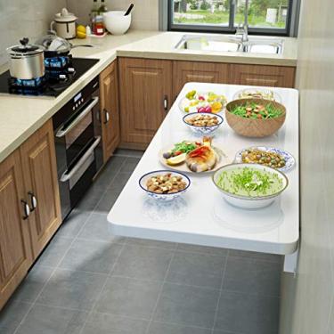Imagem de Mesa de jantar dobrável para console de cozinha montada na parede, mesas de bar multifuncionais, mesa flutuante para computador, mesa de aprendizagem de escrita, bancada de trabalho, com acessórios