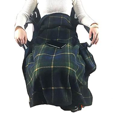 Imagem de Cadeira de rodas espessa para cadeira de rodas – Cobertor aconchegante para cadeira de rodas com botões, macio, superquente, leve, para cadeira de rodas, sofá e escritório