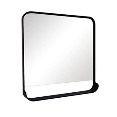 Imagem de Prateleira preta simples, moldura de metal + alta definição, adequada para banheiro montado na parede, acabamento de entrada, penteadeira de vestiário ()