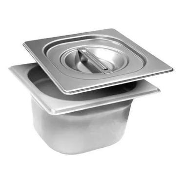 Imagem de Kit 10 Cuba Gn Inox 1/6x100m Sorveteria Buffet Banho Maria - FAST MÁQU