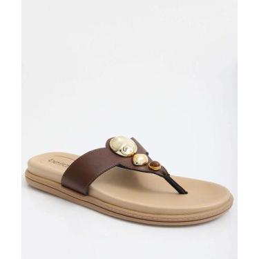 Imagem de Rasteirinha Feminina Tiras Beira Rio Marrom-01050, Marrom, 36