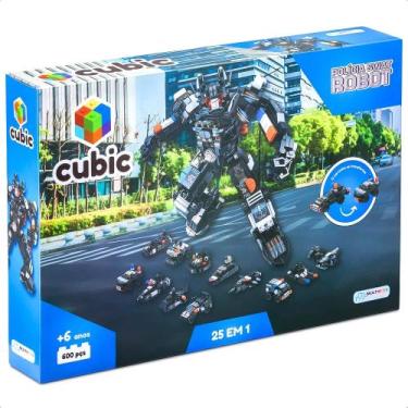 Imagem de Brinquedo De Montar Cubic 25 Em 1 Polícia Swat Robot 600 Peças Acima D