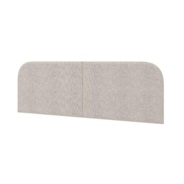 Imagem de Cabeceira Suspensa Estofada 140cm para Cama Box Casal | Design Curvo Moderno para Quarto(Bege)