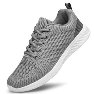 Imagem de Raoendis Tênis de corrida masculino, ultraleve, respirável, antiderrapante, atlético, moderno, malha, treino, casual, esportivo, Cinza escuro, 38