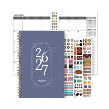 Imagem de Planejador Semanal E Mensal A5 2026-2027, Organizador Espiral, Calendá