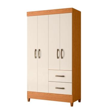 Imagem de Guarda Roupa Mobi 4 Portas 2 Portas Cinamomo Com Off White - Albatroz