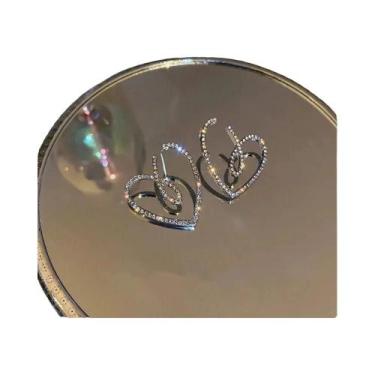 Imagem de Brincos Femininos Grandes Em Formato De Coração Com Zircônia Cúbica Br