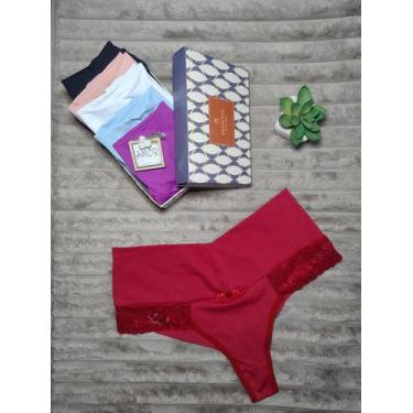 Imagem de kit 3 Calcinhas Fio Cós Alto Modeladora tanga Fio Dental Duplo. linger
