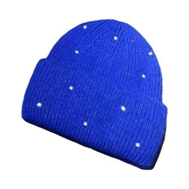 Imagem de Gorro De Inverno Quente Com Strass E Proteção De Orelha Em Pele De Coe