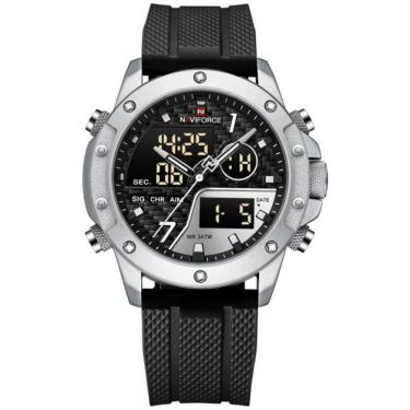 Imagem de Relógio Digital Led Impermeável Masculino Multifuncional Esportivo Prata