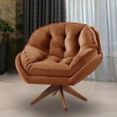 Imagem de Poltrona Decorativa Califórnia Giratória Veludo Terracota - Andres Dec