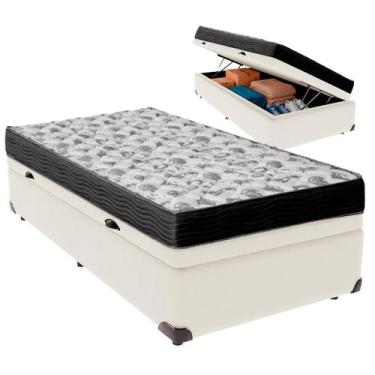 Imagem de Cama Box Baú Solteiro e Colchão ISO 100 D33 Ortobom Palha