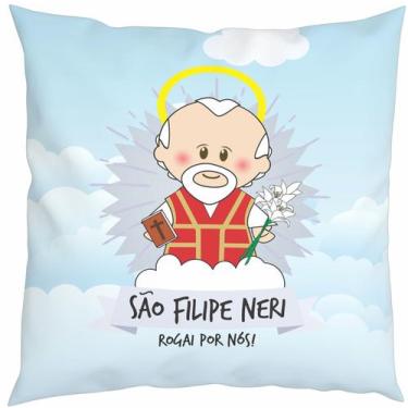 Imagem de Almofada Com Enchimento Oração Santinhos São Filipe Neri - Fabrika De 