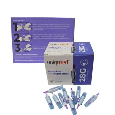 Imagem de Lanceta de segurança automatica 28g x 1,8mm c/100 - uniqmed